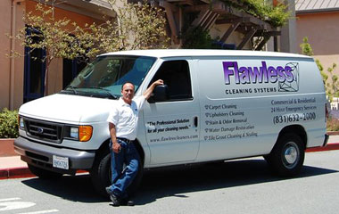 Carpet Cleaning expert in Pebble Beach Raymond Romero and his van